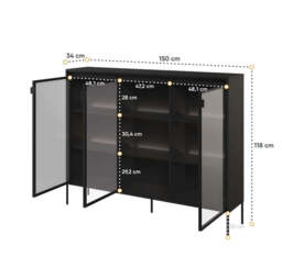 Trend TR-08 Display Cabinet 150cm - Grey Matt 150cm - thumbnail 8