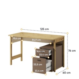 Lenny LY-04 Computer Desk 125cm - Oak Artisan 125cm - thumbnail 4