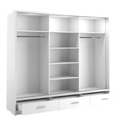 Arti 1 - 3 Sliding Door Wardrobe 250cm - Black Matt 250cm - thumbnail 8