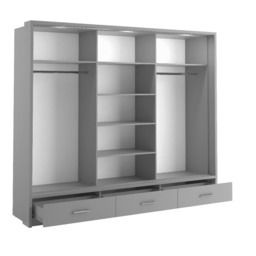 Arti 1 - 3 Sliding Door Wardrobe 250cm - Black Matt 250cm - thumbnail 5