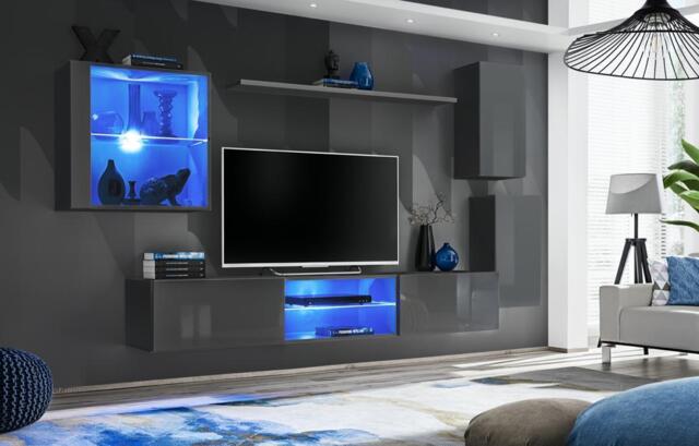 "Switch XXIII Wall Entertainment Unit For TVs Up To 75"" - Graphite 250cm Graphite" - image 1
