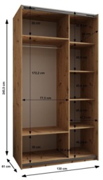 Trosa I Sliding Door Wardrobe 130cm - White 130cm - thumbnail 7