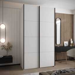 Trosa I Sliding Door Wardrobe 130cm - White 130cm - thumbnail 1