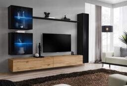 "Switch XVIII Entertainment Unit For TVs Up To 75"" - Oak Wotan 280cm Black"