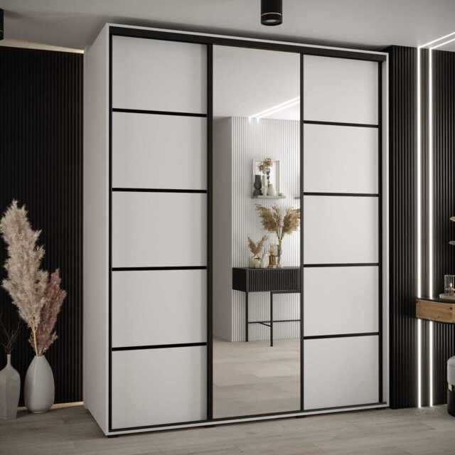 Cannes V Sliding Door Wardrobe 190cm - White 190cm - image 1