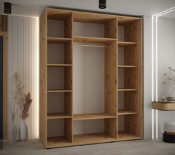 Cannes V Sliding Door Wardrobe 190cm - White 190cm - thumbnail 7