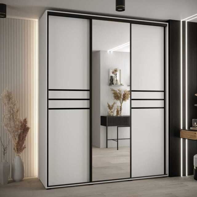 Cannes XI Sliding Door Wardrobe 200cm - White 200cm - image 1