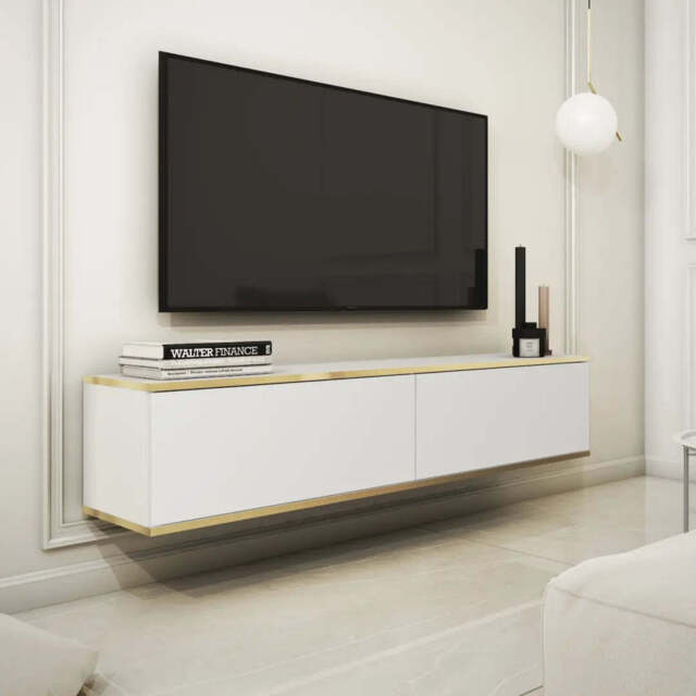 Oro Floating TV Cabinet 135cm - White 135cm - image 1