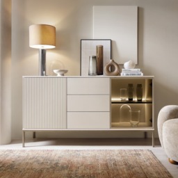 Sento Sideboard Cabinet 154cm [Drawers] - Black 154cm - thumbnail 2