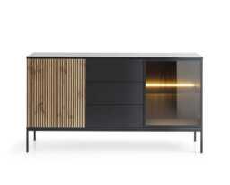 Sento Sideboard Cabinet 154cm [Drawers] - Black 154cm - thumbnail 8