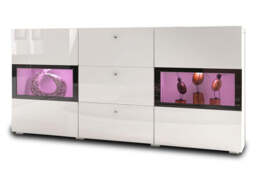 Baros 26 - Sideboard Cabinet 132cm - White Gloss 132cm - thumbnail 1