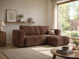 Corner Sofa Bed Modi II - Brown 273cm Right - thumbnail 1