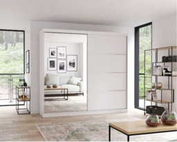 Multi 42 Sliding Door Wardrobe 203cm - White Matt 203cm - thumbnail 1