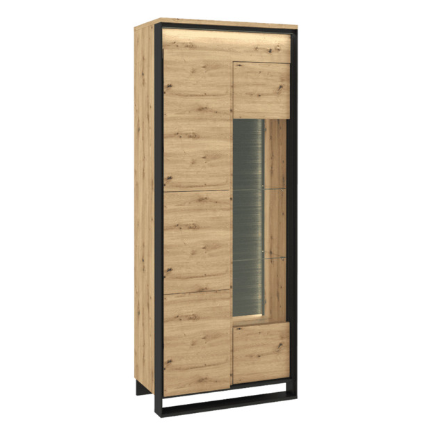 Quant QA-03 Tall Display Cabinet 76cm - Oak Artisan 76cm - image 1