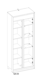 Quant QA-03 Tall Display Cabinet 76cm - Oak Artisan 76cm - thumbnail 7