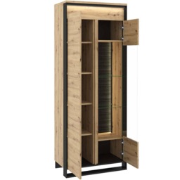 Quant QA-03 Tall Display Cabinet 76cm - Oak Artisan 76cm - thumbnail 2