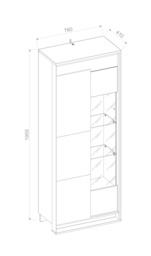 Quant QA-03 Tall Display Cabinet 76cm - Oak Artisan 76cm - thumbnail 8