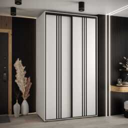 Cannes VI Sliding Door Wardrobe 130cm - Black 130cm - thumbnail 7