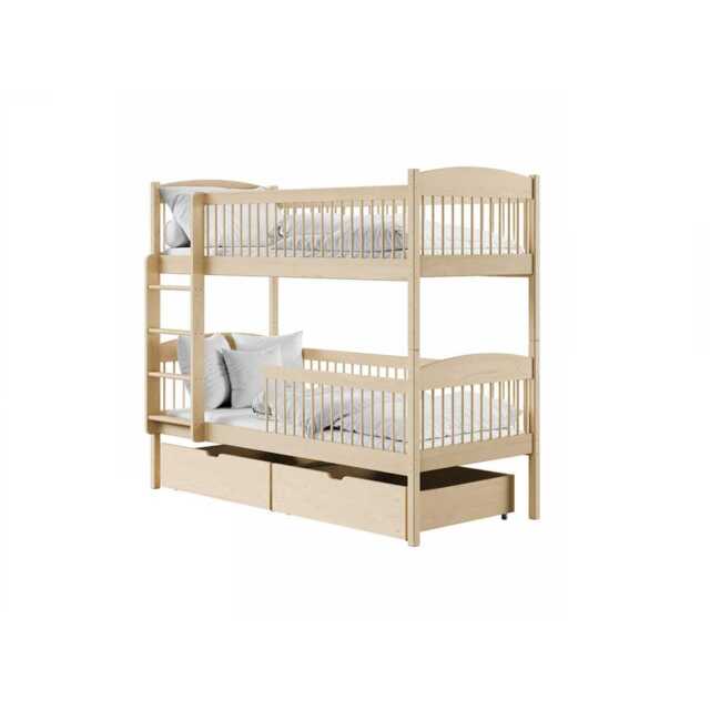 Wooden Bunk Bed Luna With Storage - Pine Foam/Bonnell Mattresses - image 1