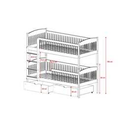 Wooden Bunk Bed Luna With Storage - Pine Foam/Bonnell Mattresses - thumbnail 8