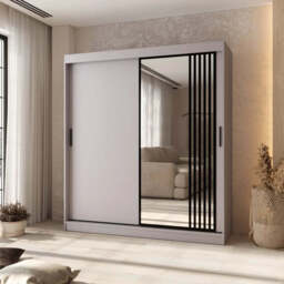 Asved Sliding Door Wardrobe 180cm - Black 180cm - thumbnail 3