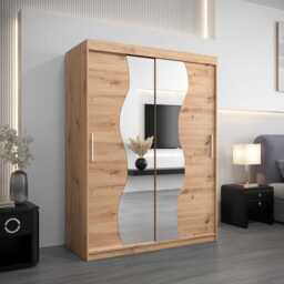 Madrid Sliding Door Wardrobe 150cm - White 150cm - thumbnail 2