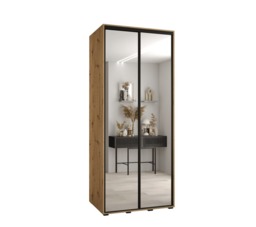 Cannes II Sliding Door Wardrobe 100cm - Black 100cm - thumbnail 5