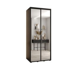 Cannes II Sliding Door Wardrobe 100cm - Black 100cm - thumbnail 2