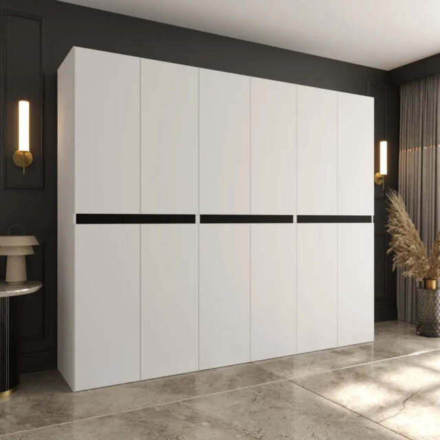 Salsa Hinged Door Wardrobe 240cm - White 240cm - image 1