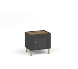 Mossa 11 Bedside Table 48cm - Black 48cm - thumbnail 1