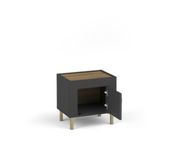 Mossa 11 Bedside Table 48cm - Black 48cm - thumbnail 5