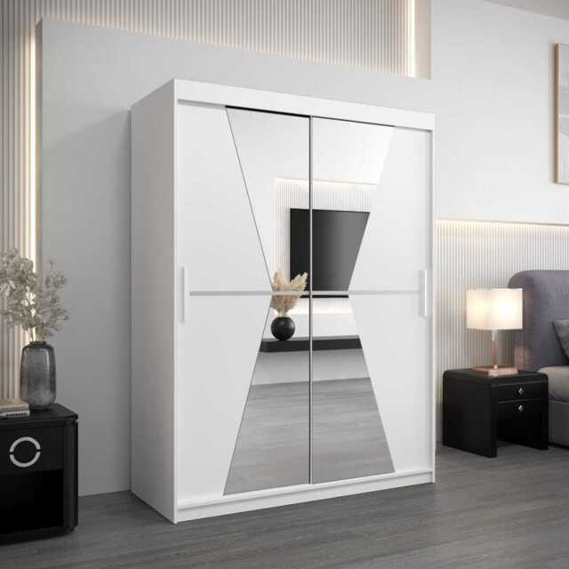 Morocco Sliding Door Wardrobe 150cm - White 150cm - image 1