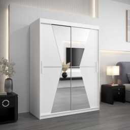 Morocco Sliding Door Wardrobe 150cm - White 150cm - thumbnail 1