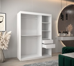 Morocco Sliding Door Wardrobe 150cm - White 150cm - thumbnail 4