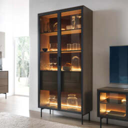 Lumi Tall Display Cabinet 92cm - Oak Dunin 92cm