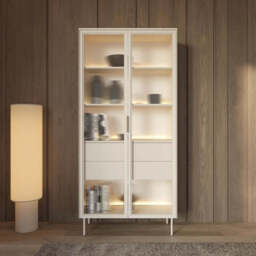 Lumi Tall Display Cabinet 92cm - Oak Dunin 92cm - thumbnail 2