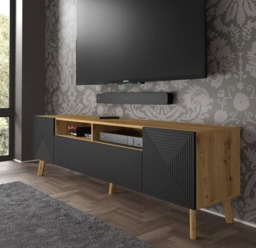Luxi TV Cabinet 195cm - Black 195cm - thumbnail 4