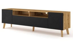 Luxi TV Cabinet 195cm - Black 195cm