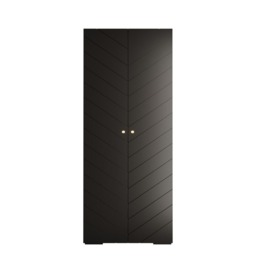 Manhattan IV Hinged Door Wardrobe 100cm - Black 100cm - thumbnail 7