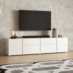 Visby TV Cabinet 195cm - White 195cm - thumbnail 1