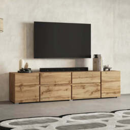 Visby TV Cabinet 195cm - White 195cm - thumbnail 2
