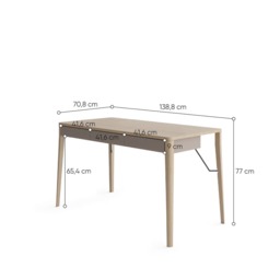 Match MK-01 Desk 139cm - Beige 139cm - thumbnail 4