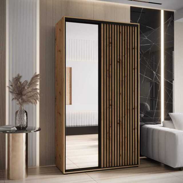 Sapporo II Sliding Door Wardrobe 130cm - Oak Artisan 130cm - image 1