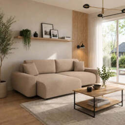 Corner Sofa Bed Rima - Grey 240cm Left - thumbnail 3