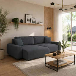 Corner Sofa Bed Rima - Grey 240cm Left - thumbnail 7