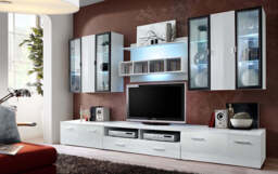 "Quadro Entertainment Unit For TVs Up To 49"" - White Gloss 300cm"