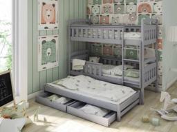 Wooden Bunk Bed Harriet with Trundle and Storage - White Matt Without Mattresses - thumbnail 8