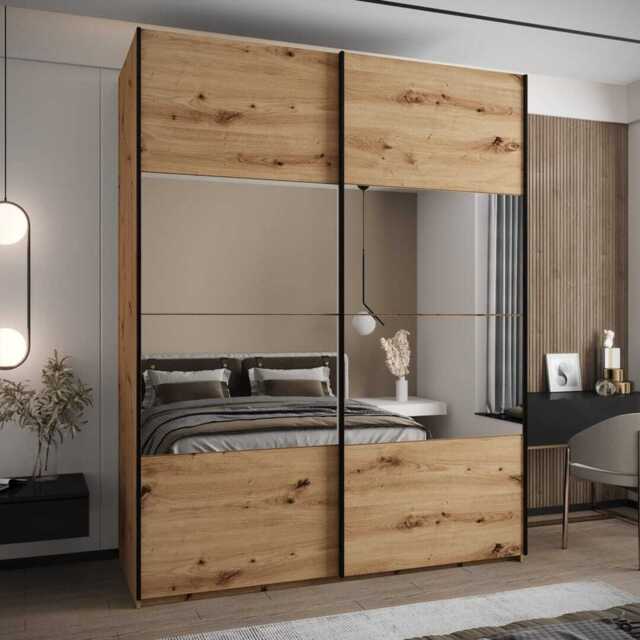 Trosa IV Sliding Door Wardrobe 190cm - Oak Artisan 190cm - image 1