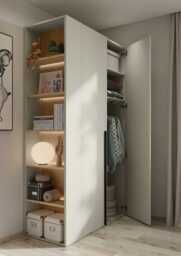 Woow WO-02 Hinged Door Wardrobe 100cm - Beige 100cm - thumbnail 6