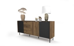 Prestigo Large Sideboard Cabinet 200cm - Oak Walnut 200cm - thumbnail 3